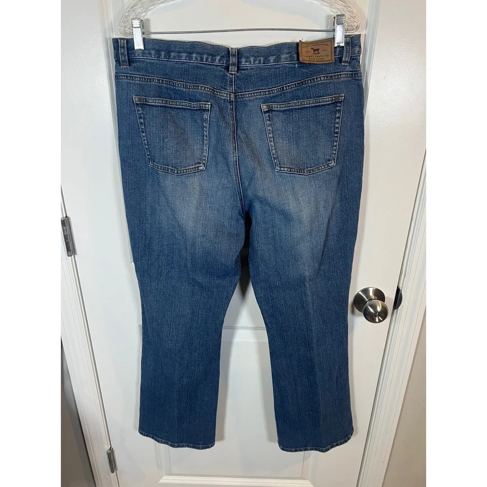 Lauren Jeans Co Womens Jeans Cotton Stretch Straight Leg Blue‎ Size 14